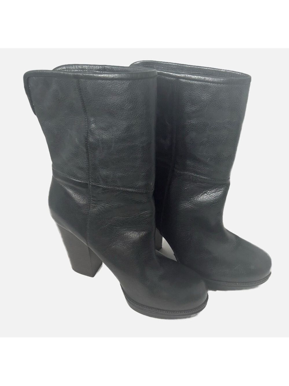 NEW Banana Republic Women’s Leather Chunky Heel Boot Moto Goth Witchy